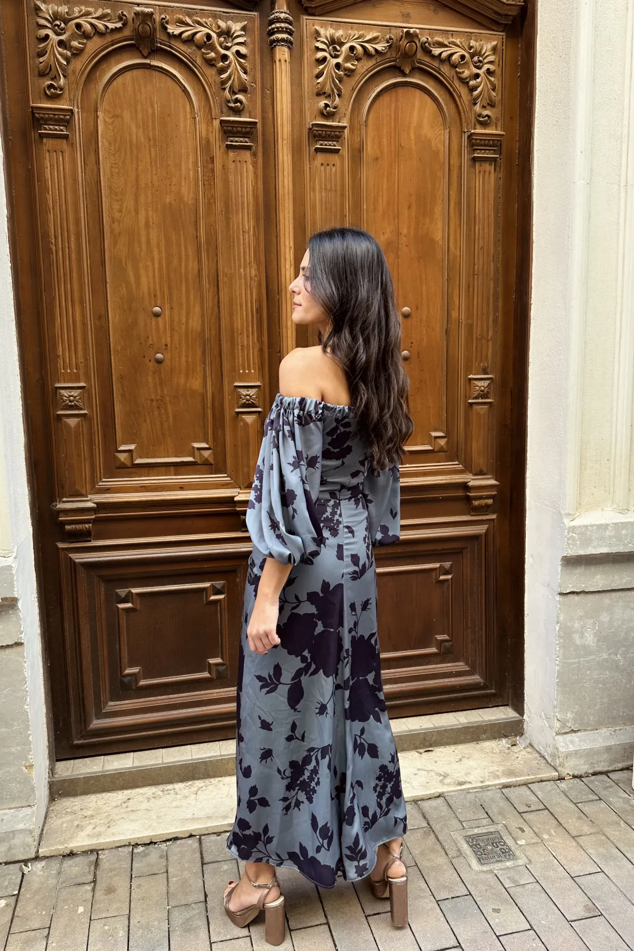Hot Robe Mary à Imprimé Floral Gris Remise Des Diplômes|Communions Ou Baptêmes