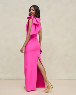 Best Robe Maxi Pétale Fuchsia Invité Mariage|Robes