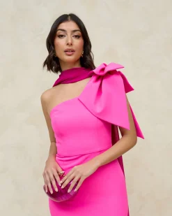 Best Robe Maxi Pétale Fuchsia Invité Mariage|Robes