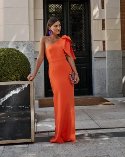 Cheap Robe Maxi Pétalo Orange Remise Des Diplômes|Communions Ou Baptêmes