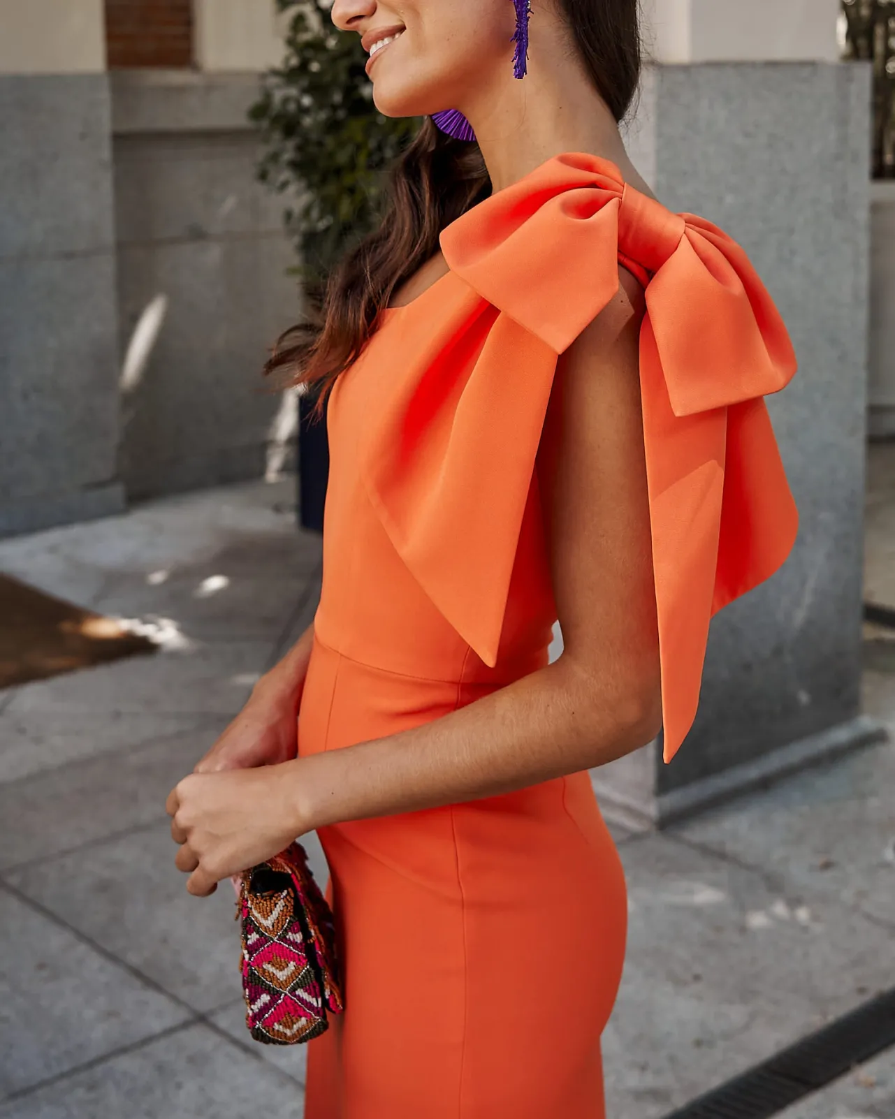 Cheap Robe Maxi Pétalo Orange Remise Des Diplômes|Communions Ou Baptêmes