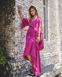 Hot Robe Midi Aldara Bougainvillier Remise Des Diplômes|Invité Mariage