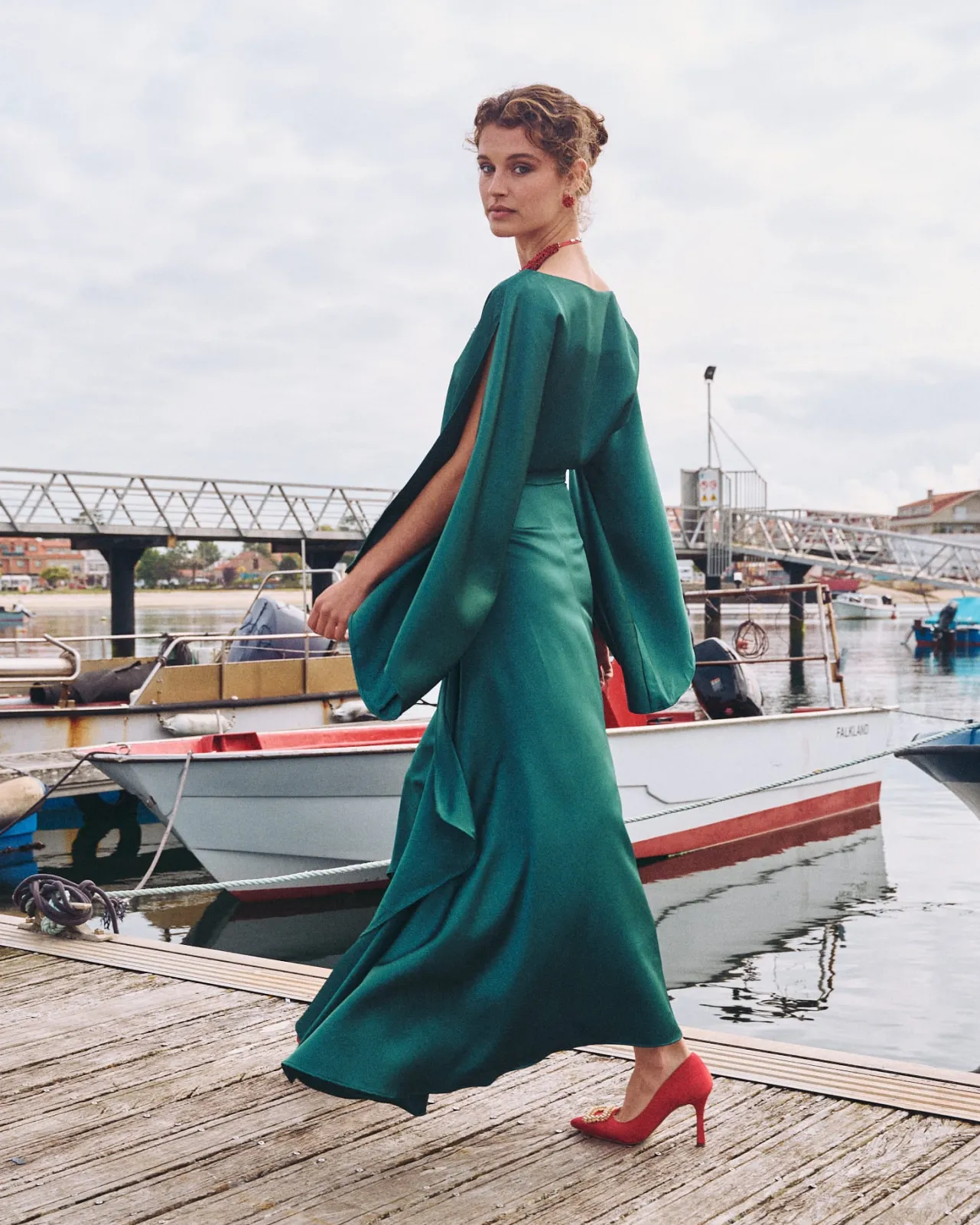 Store Robe Midi Aldara Verte Remise Des Diplômes|Invité Mariage