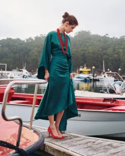 Store Robe Midi Aldara Verte Remise Des Diplômes|Invité Mariage