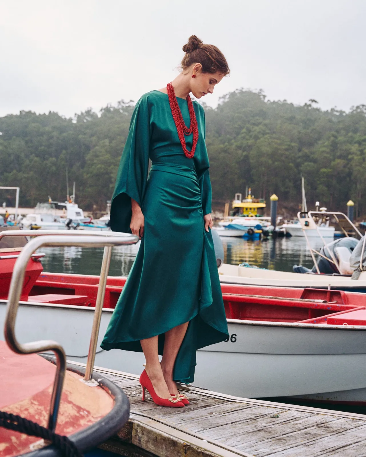 Store Robe Midi Aldara Verte Remise Des Diplômes|Invité Mariage