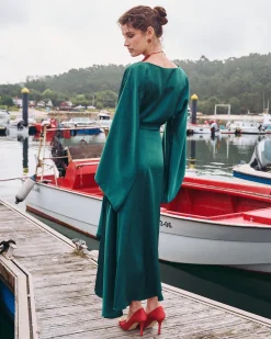 Store Robe Midi Aldara Verte Remise Des Diplômes|Invité Mariage