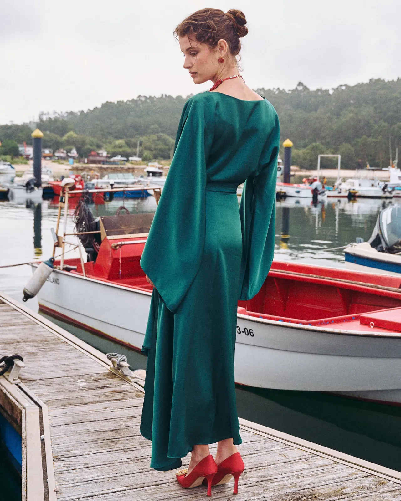 Store Robe Midi Aldara Verte Remise Des Diplômes|Invité Mariage