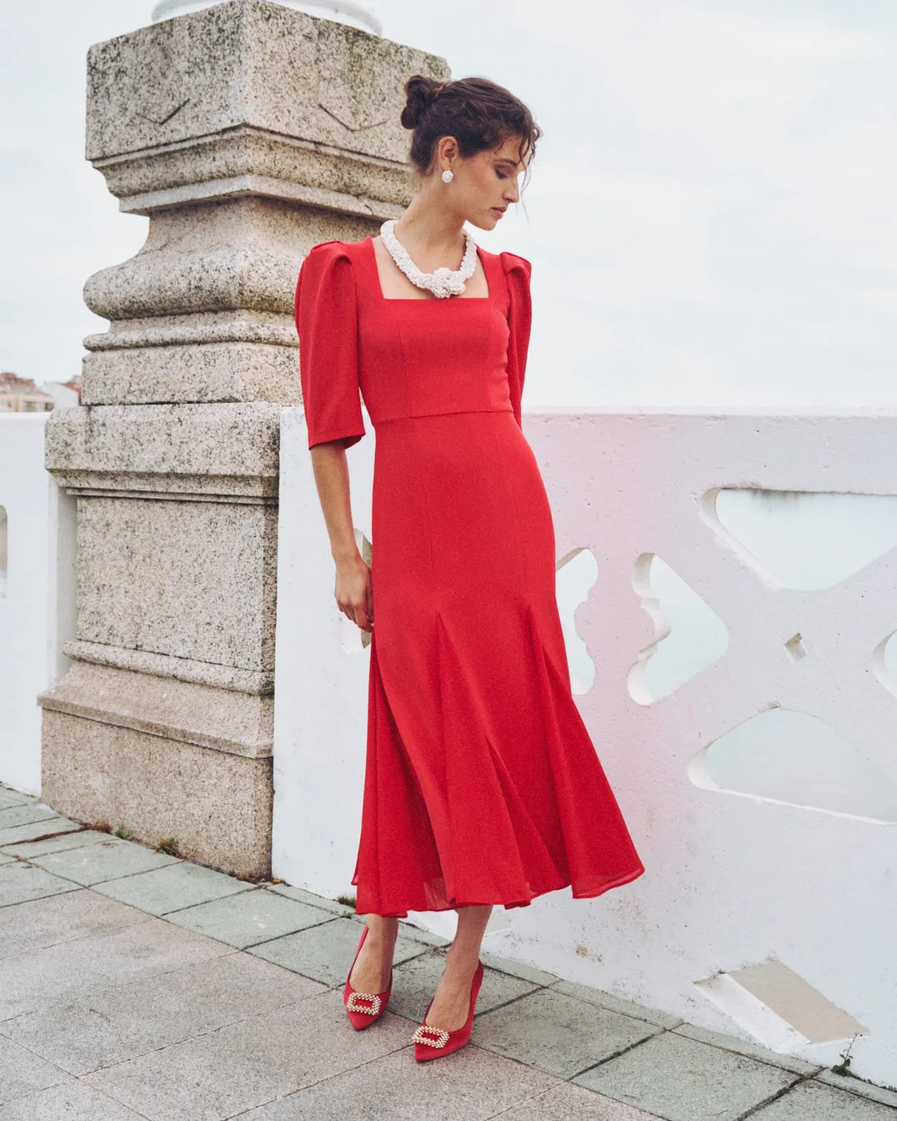 Best Sale Robe Midi Lara Rouge Remise Des Diplômes|Communions Ou Baptêmes