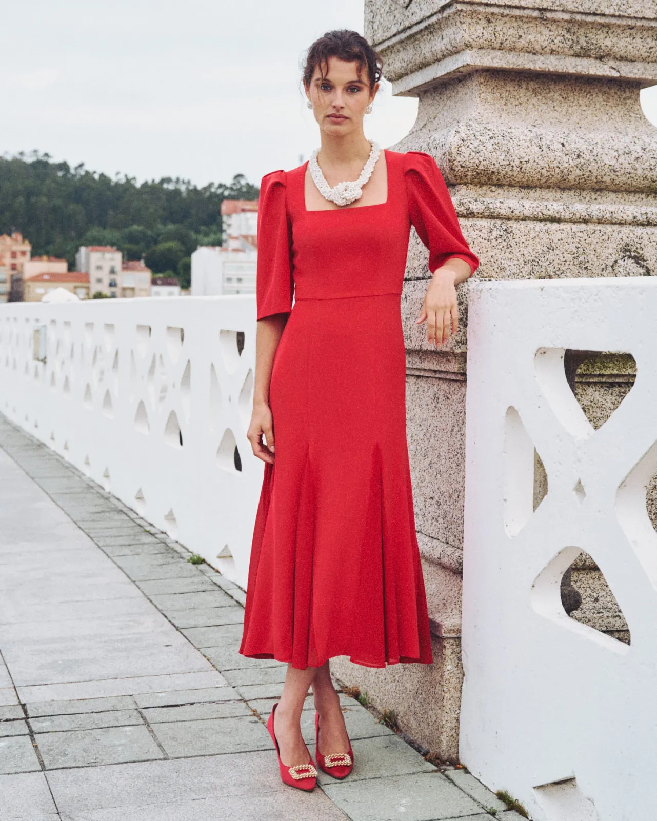 Best Sale Robe Midi Lara Rouge Remise Des Diplômes|Communions Ou Baptêmes