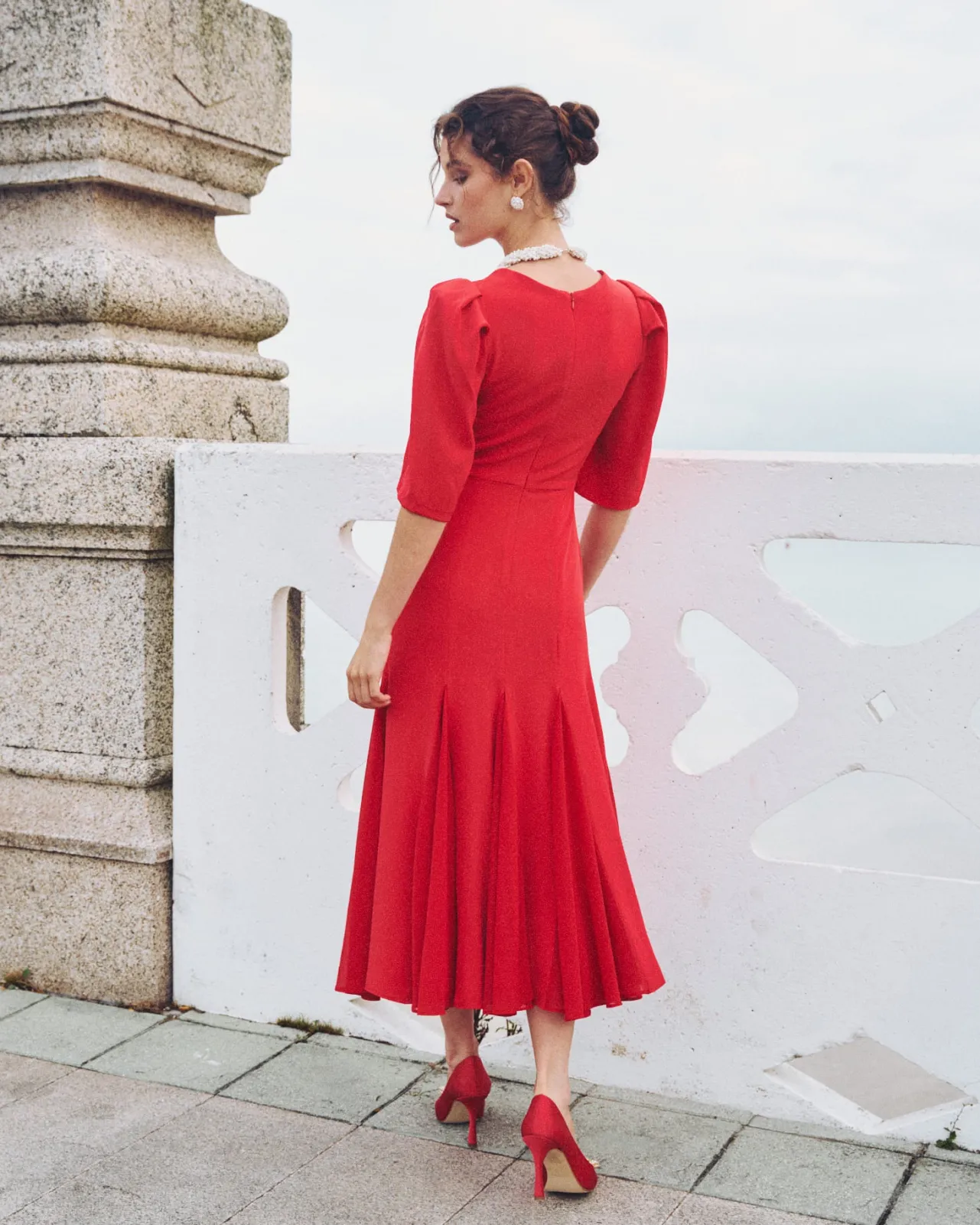 Best Sale Robe Midi Lara Rouge Remise Des Diplômes|Communions Ou Baptêmes
