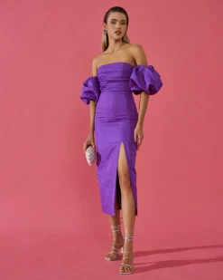 Shop Robe Midi Manuela Violette Outlet|Robes