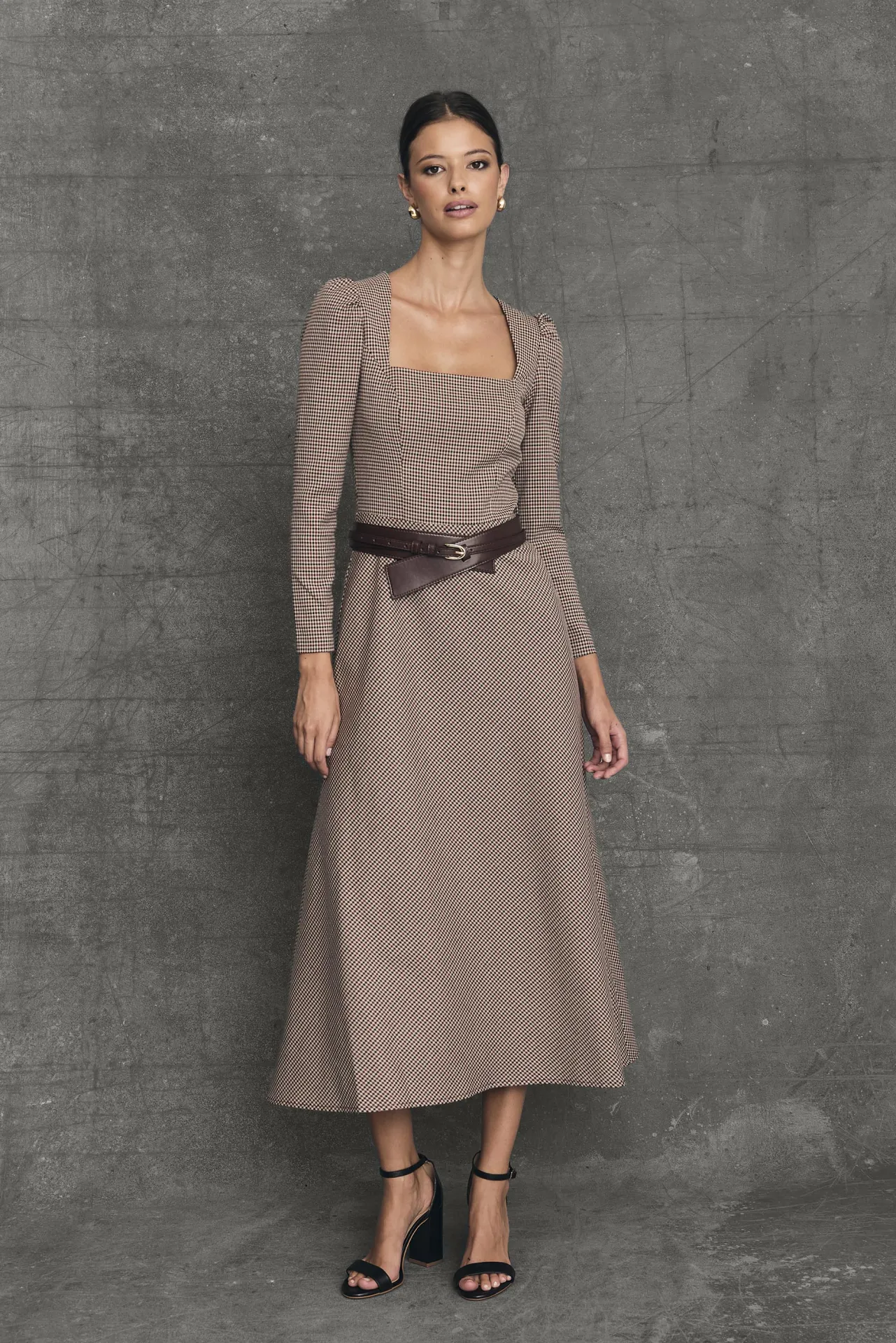 Clearance Robe Midi Oxford Vichy Bordeaux Remise Des Diplômes|Communions Ou Baptêmes