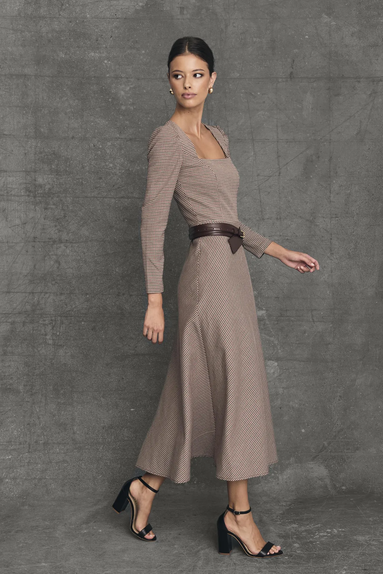Clearance Robe Midi Oxford Vichy Bordeaux Remise Des Diplômes|Communions Ou Baptêmes
