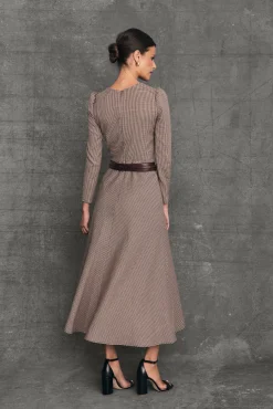 Clearance Robe Midi Oxford Vichy Bordeaux Remise Des Diplômes|Communions Ou Baptêmes