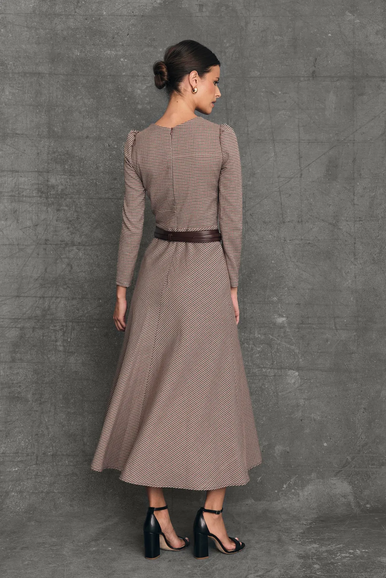 Clearance Robe Midi Oxford Vichy Bordeaux Remise Des Diplômes|Communions Ou Baptêmes