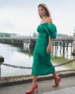 Cheap Robe Midi Sabela Verte Outlet|Remise Des Diplômes