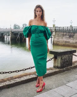 Cheap Robe Midi Sabela Verte Outlet|Remise Des Diplômes