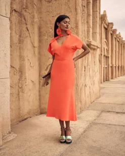 Shop Robe Orange Romina Outlet|Invité Mariage