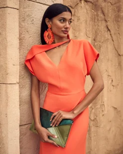 Shop Robe Orange Romina Outlet|Invité Mariage