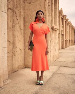 Shop Robe Orange Romina Outlet|Invité Mariage