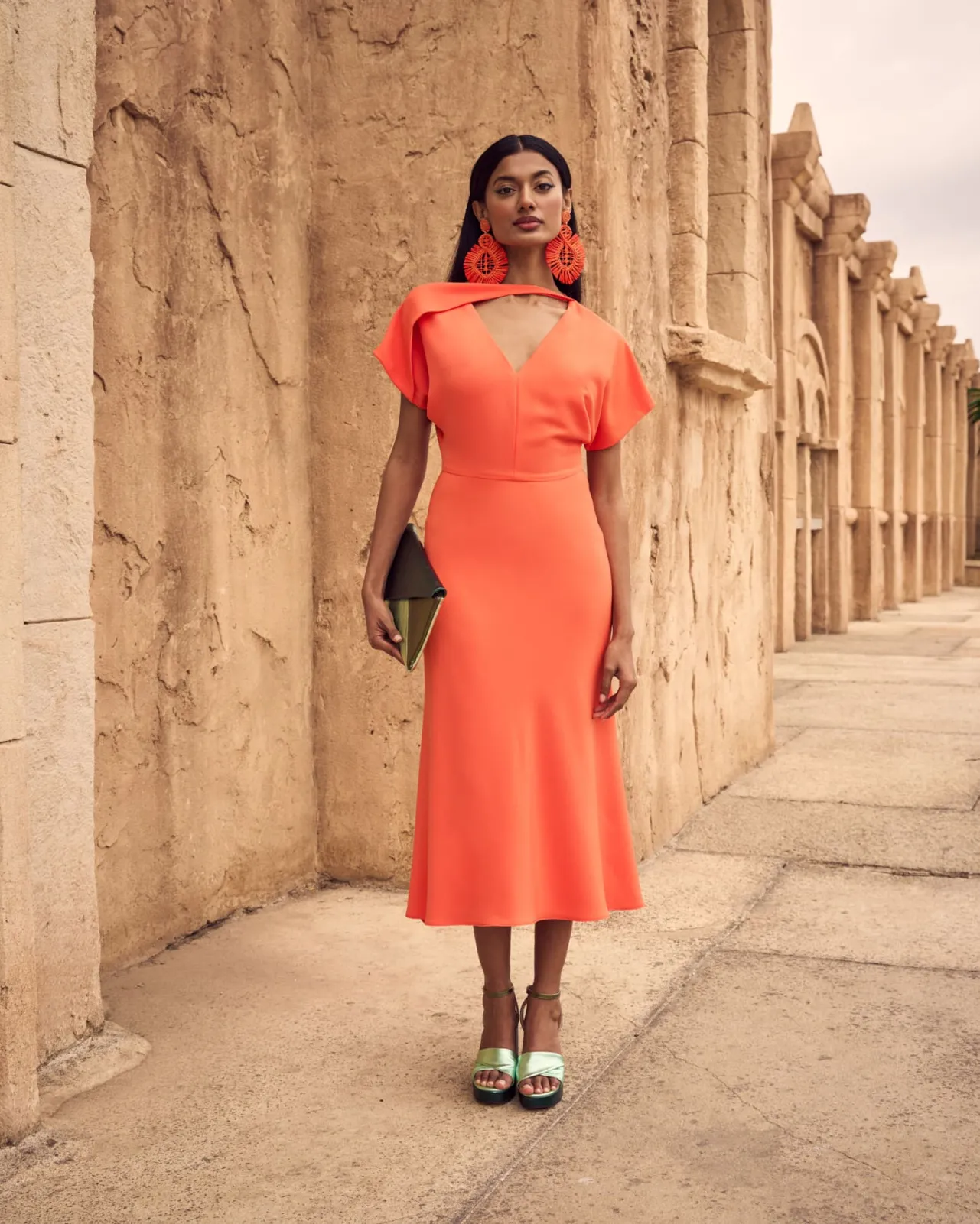 Shop Robe Orange Romina Outlet|Invité Mariage