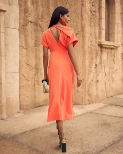 Shop Robe Orange Romina Outlet|Invité Mariage