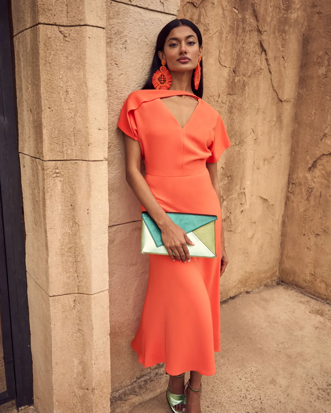 Shop Robe Orange Romina Outlet|Invité Mariage