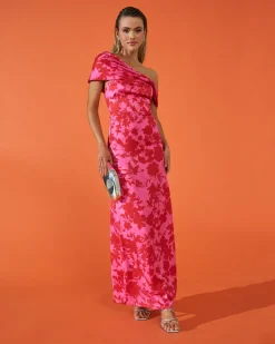 Hot Robe Oriana rose à imprimé floral Outlet|Remise Des Diplômes