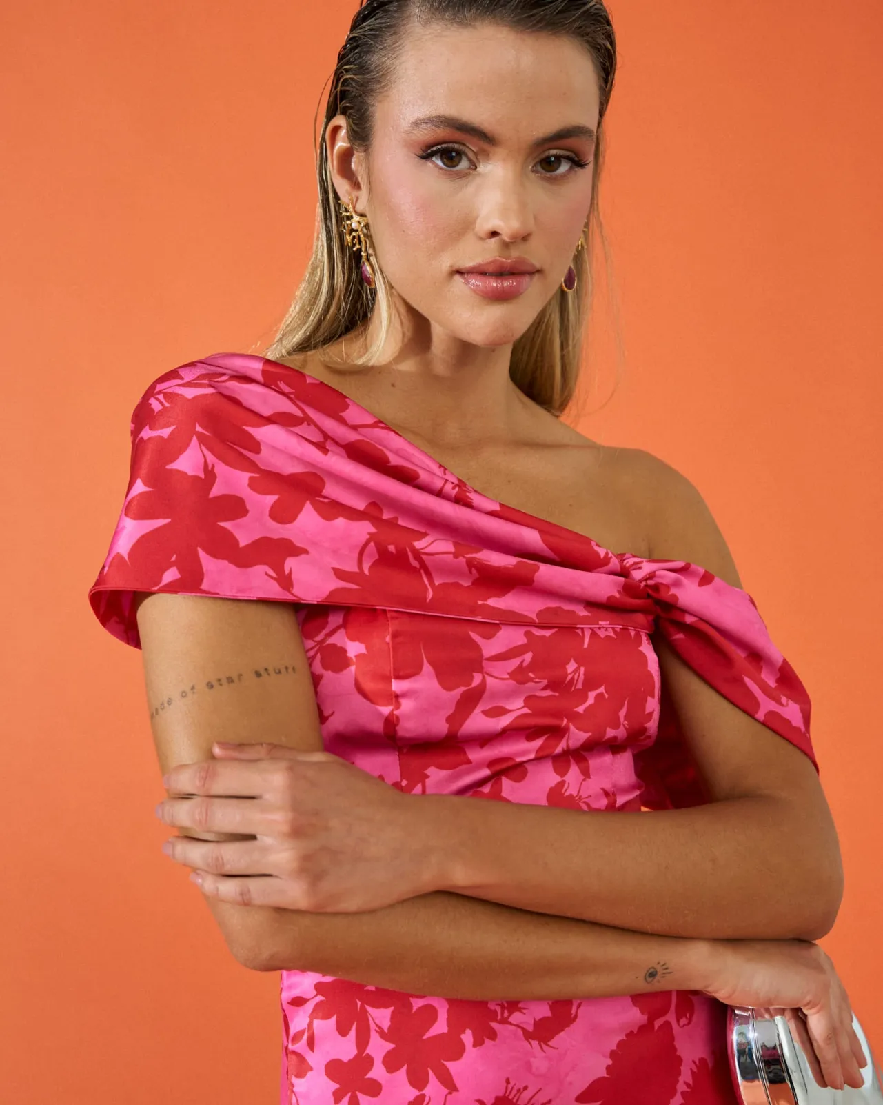 Hot Robe Oriana rose à imprimé floral Outlet|Remise Des Diplômes