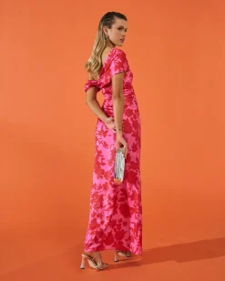Hot Robe Oriana rose à imprimé floral Outlet|Remise Des Diplômes
