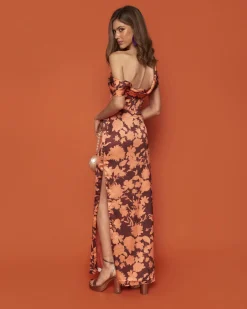 Flash Sale Robe Oriana rose à imprimé floral Outlet|Invité Mariage