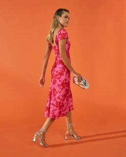 Sale Robe Reme Rose à Fleurs Outlet|Communions Ou Baptêmes