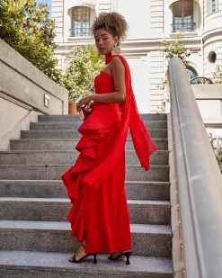 Fashion Robe Rouge Macarena Remise Des Diplômes|Invité Mariage