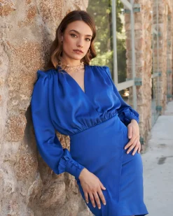 Online Robe Scarlett Bleu Électrique Outlet|Robes