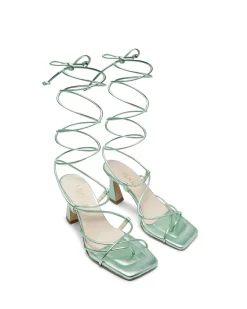 Sale Sandales en cuir Caire Vert Jade Chaussures