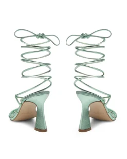 Sale Sandales en cuir Caire Vert Jade Chaussures