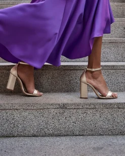 Fashion Sandales en cuir Garbo dorées Chaussures