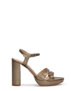 Clearance Sandales en cuir Lauren Bronze Chaussures