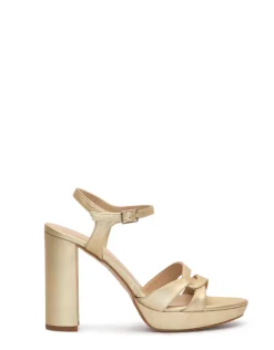 Fashion Sandales en cuir Lauren dorée Chaussures