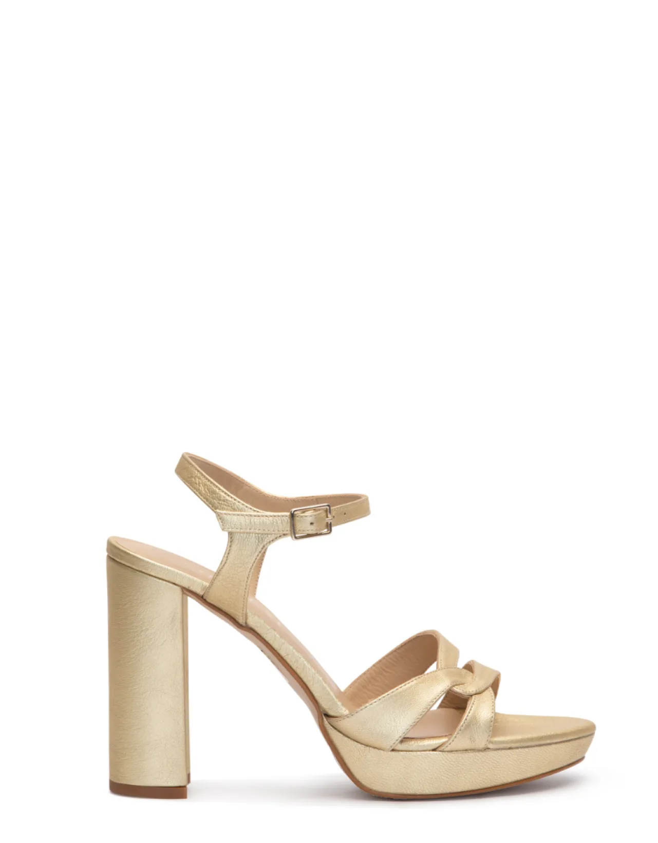 Fashion Sandales en cuir Lauren dorée Chaussures