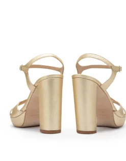 Fashion Sandales en cuir Lauren dorée Chaussures