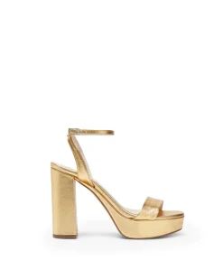Clearance Sandales en Cuir Zahara Dorée Chaussures