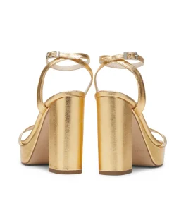 Clearance Sandales en Cuir Zahara Dorée Chaussures