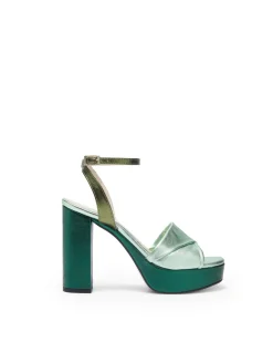 Cheap Sandales Nia en Cuir Verte Chaussures