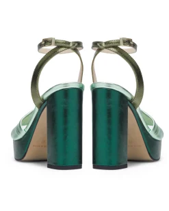 Cheap Sandales Nia en Cuir Verte Chaussures