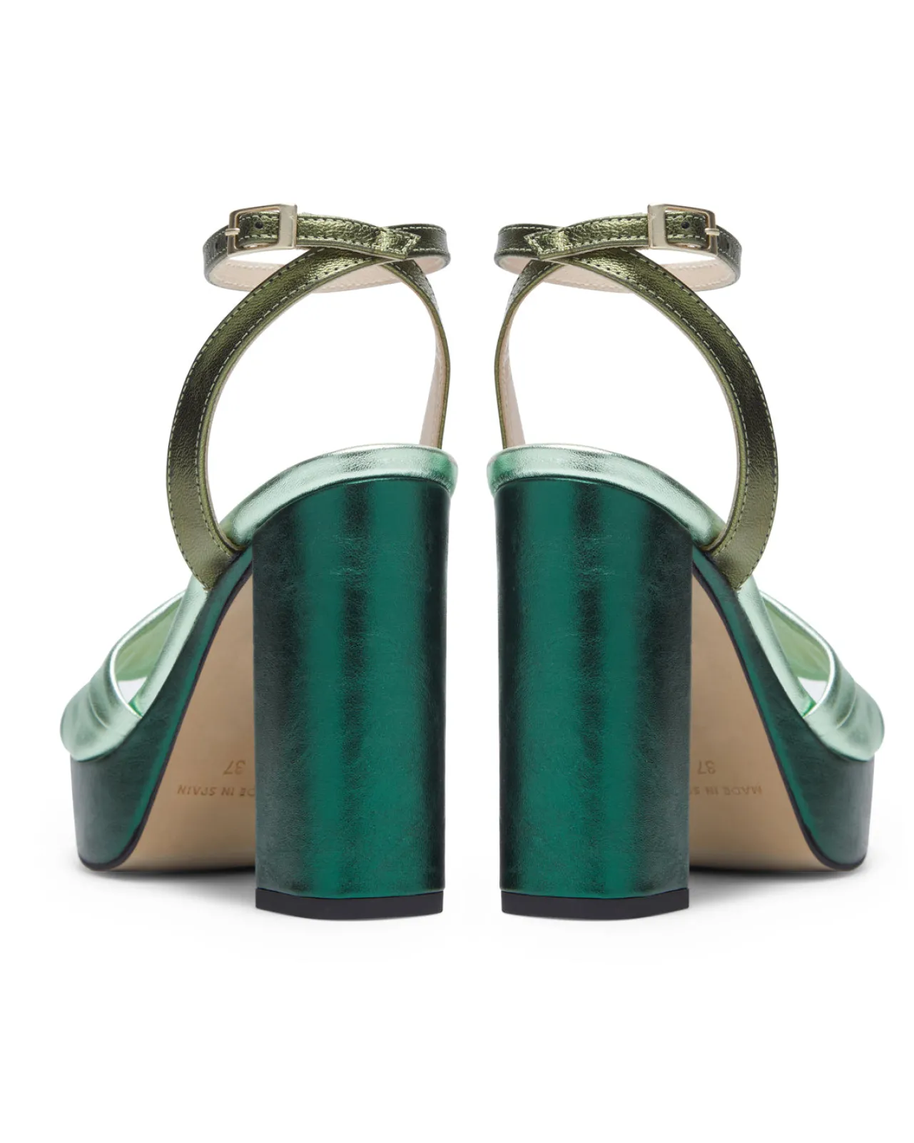 Cheap Sandales Nia en Cuir Verte Chaussures