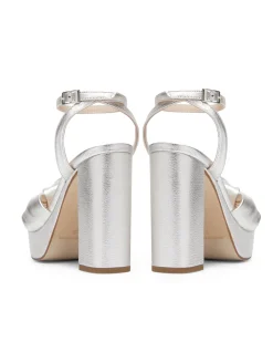 Fashion Sandales Túnez en cuir argenté Chaussures